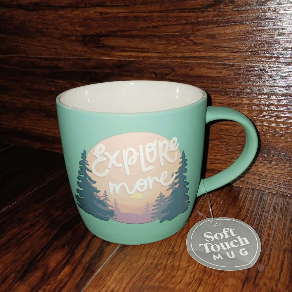 NWT Eccolo BlueGreen "ExploreMore" 14 oz Coffee Mug